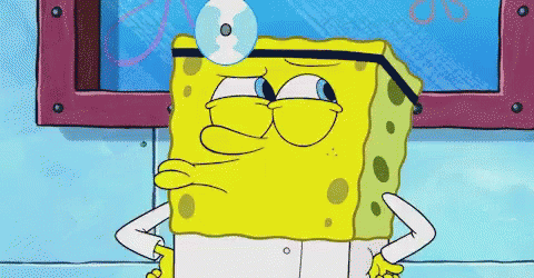 gif da personagem bobo esponja vestido de médico e com expressão pensativa